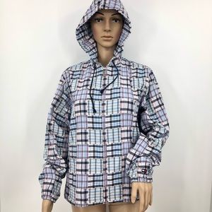 Tommy Hilfiger Golf Blue & Pink Plaid Jacket Med